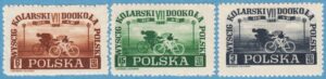 POLEN 1948 M487-9** cykeltävling 3 kpl rufftandat