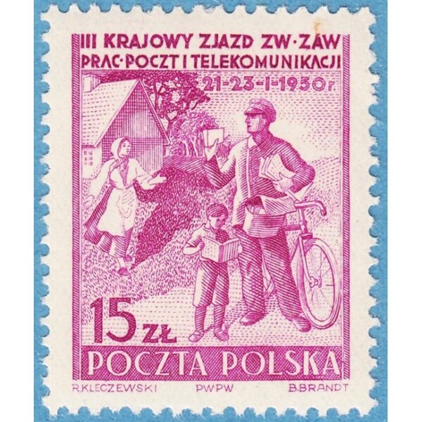 POLEN 1950 M544** lantbrevbärare 1 kpl