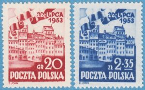 POLEN 1953 M809-10** nationell helgdag 2 kpl
