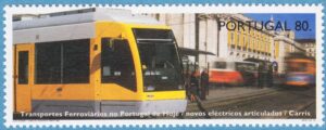 PORTUGAL 1995 M2089A** spårvagn  – fyrsidig tandning