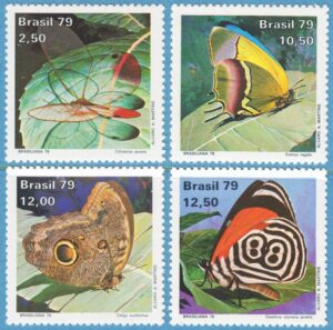 BRASILIEN 1979 M1716-9** fjärilar 4 kpl