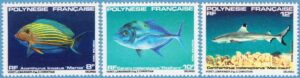 FRANSKA POLYNESIEN 1983 M369-71** fiskar 3 kpl