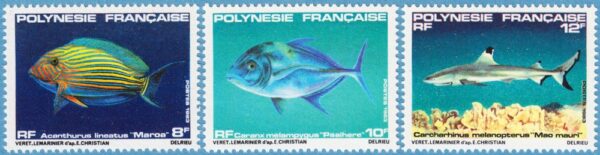 FRANSKA POLYNESIEN 1983 M369-71** fiskar 3 kpl