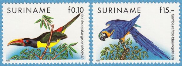 SURINAME 1991 M1356-7** fåglar 2 kpl