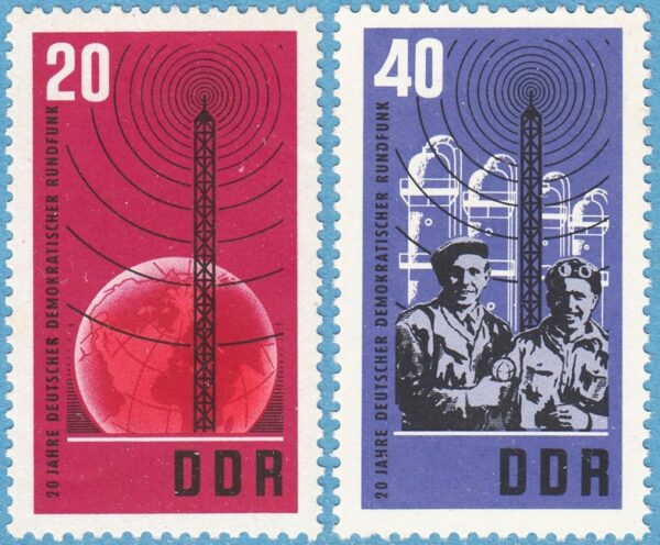DDR 1965 M1111-2** DDR radio 20 år 2 kpl