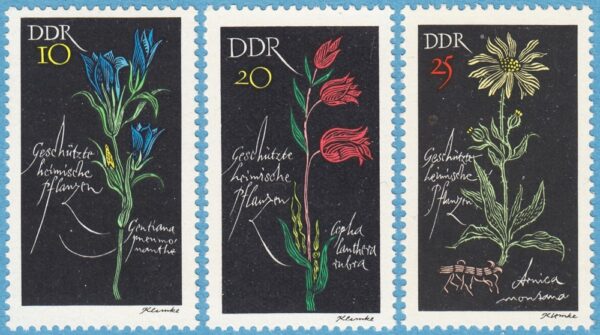 DDR 1966 M1242-4** blommor 3 kpl