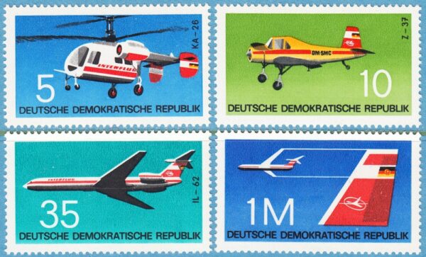 DDR 1972 M1749-52** flyg 4 kpl