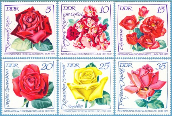 DDR 1972 M1763-8** rosor 6 kpl