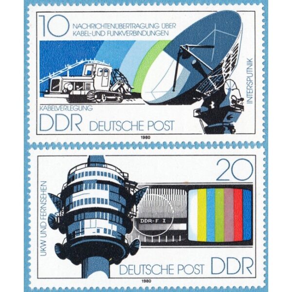 DDR 1980 M2490-1** parabol  TV-antenn  2 kpl