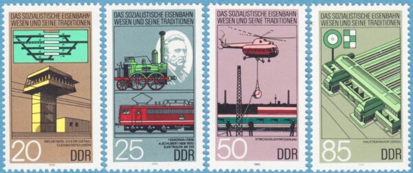DDR 1985 M2968-71** järnväg 4 kpl