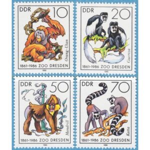 DDR 1986 M3019-22** Dresden Zoo 4 kpl