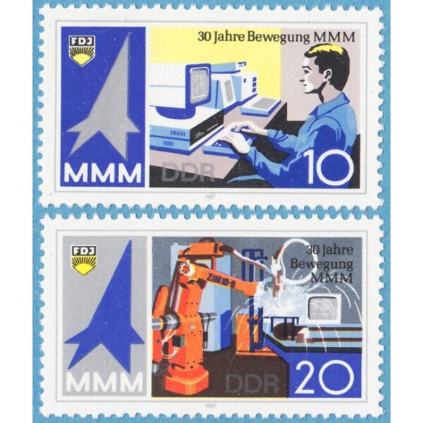 DDR 1987 M3132-3** dator - industrirobot 2 kpl