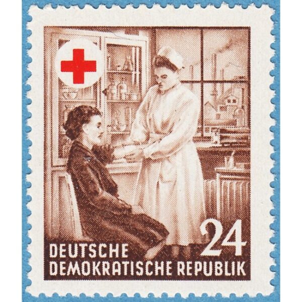 DDR 1953 M385Y** röda korset 1 kpl