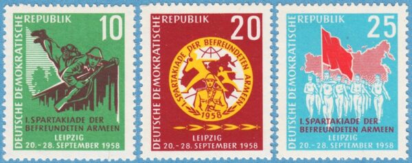 DDR 1958 M657-9** sportarkiad 3 kpl
