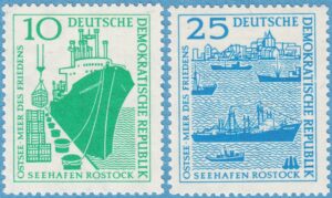 DDR 1958 M663-4** Rostock hamn 2 kpl
