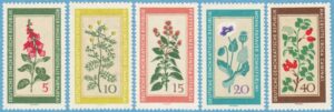 DDR 1960 M757-61** medicinalväxter 5 kpl