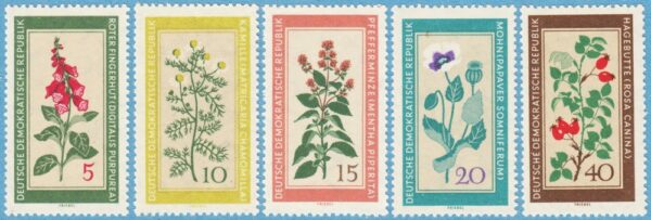 DDR 1960 M757-61** medicinalväxter 5 kpl