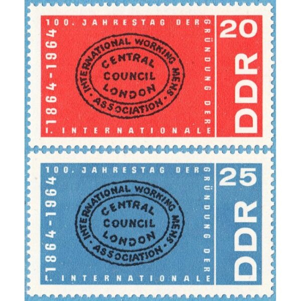 DDR 1964 M1054-5** internationella arbetsföreningen 2 kpl