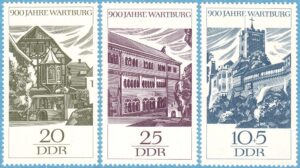 DDR 1966 M1233-5** Wartburg 900 år 3 kpl