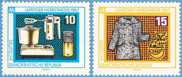 DDR 1967 M1306-7** Leipzig höstmässa - köksmaskiner - päls 2 kpl