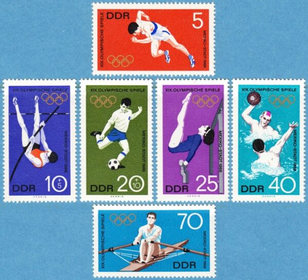 DDR 1968 M1404-9** sommar-OS 6 kpl