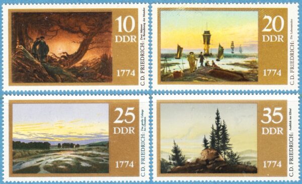 DDR 1974 M1958-61** konst: C .D. Friedrich 4 kpl