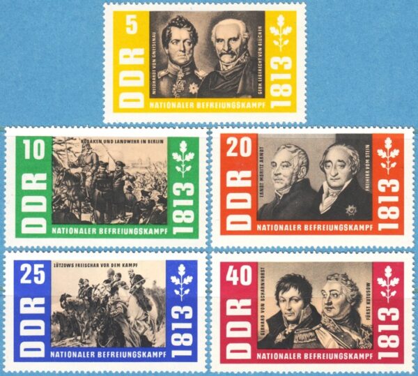 DDR 1963 M988-92** 150-årsdagen av befrielsekriget 5 kpl