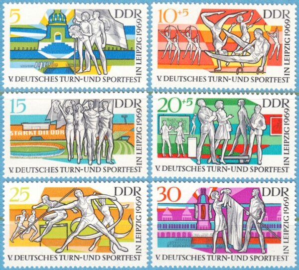 DDR 1969 M1483-8** gymnastikfestival 6 kpl