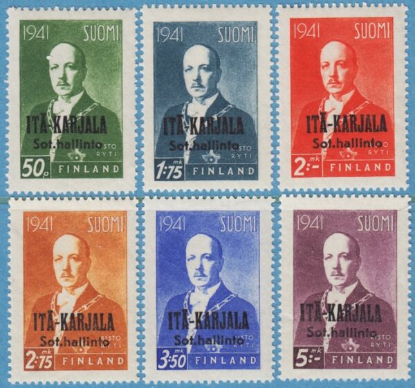 ÖSTKARELEN 1942 F16-21** President Ryti 6 kpl