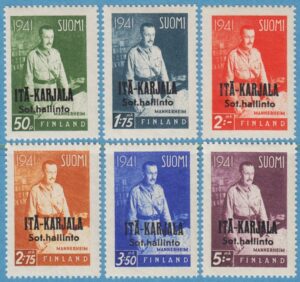 ÖSTKARELEN 1942 F22-7** Mannerheim 6 kpl
