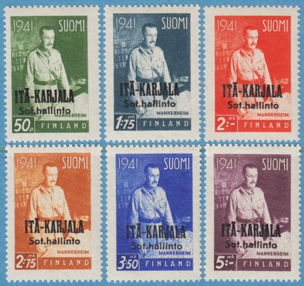 ÖSTKARELEN 1942 F22-7** Mannerheim 6 kpl